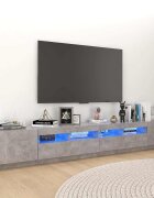 vidaXL ТВ шкаф с LED осветление бетонно сив 260x35x40 см