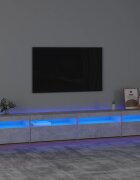 vidaXL ТВ шкаф с LED осветление бетонно сив 270x35x40 см