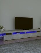 vidaXL ТВ шкаф с LED осветление бетонно сив 290x365x40 см