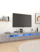 vidaXL ТВ шкаф с LED осветление бетонно сив 300x35x40 см