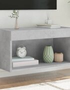 vidaXL ТВ шкаф с LED осветление бетонно сив 60x30x30 см