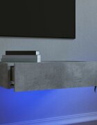 vidaXL ТВ шкаф с LED осветление бетонно сив 60x35x155 см