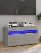 vidaXL ТВ шкаф с LED осветление бетонно сив 75x35x40 см