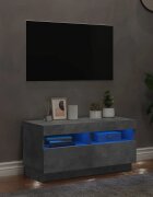 vidaXL ТВ шкаф с LED осветление бетонно сив 80x35x40 см