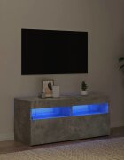 vidaXL ТВ шкаф с LED осветление бетонно сив 90x35x40 см