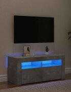 vidaXL ТВ шкаф с LED осветление бетонно сив 90x35x40 см