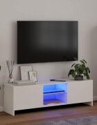 vidaXL ТВ шкаф с LED осветление бял 120x30х36 см