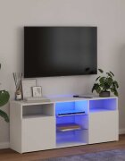 vidaXL ТВ шкаф с LED осветление бял 120x30x50 см