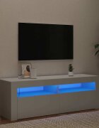 vidaXL ТВ шкаф с LED осветление бял 120x35x40 см