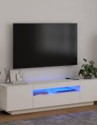 vidaXL ТВ шкаф с LED осветление бял 160x35x40 см