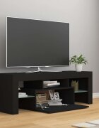 vidaXL ТВ шкаф с LED осветление черен 120x35x40 см