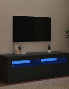 vidaXL ТВ шкаф с LED осветление черен 120x35x40 см