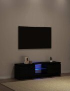 vidaXL ТВ шкаф с LED осветление черен дъб 120x30x36 см инженерно дърво