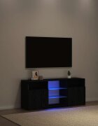 vidaXL ТВ шкаф с LED осветление черен дъб 120x30x50 см инженерно дърво