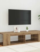 vidaXL ТВ шкаф с LED осветление Дъб Artisan 135x39x30 cm