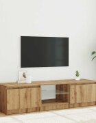 vidaXL ТВ шкаф с LED осветление Дъб Artisan 140x40x36 cm