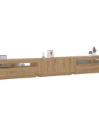 vidaXL ТВ шкаф с LED осветление Дъб Artisan 300x35x40 cm