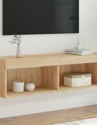 vidaXL ТВ шкаф с LED осветление дъб сонома 100x30x30 см