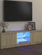 vidaXL ТВ шкаф с LED осветление дъб сонома 120x30x36 см