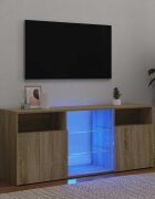 vidaXL ТВ шкаф с LED осветление дъб сонома 120x30x50 см