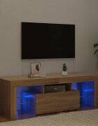vidaXL ТВ шкаф с LED осветление дъб сонома 120x35x40 см