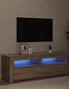 vidaXL ТВ шкаф с LED осветление дъб сонома 120x35x40 см