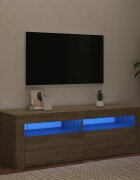 vidaXL ТВ шкаф с LED осветление дъб сонома 120x35x40 см