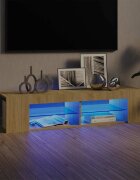 vidaXL ТВ шкаф с LED осветление дъб сонома 135x39x30 см