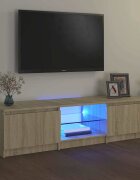 vidaXL ТВ шкаф с LED осветление дъб сонома 140x40x36 см
