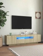 vidaXL ТВ шкаф с LED осветление дъб сонома 160x35x40 см