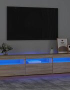 vidaXL ТВ шкаф с LED осветление дъб сонома 180x35x40 см