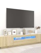 vidaXL ТВ шкаф с LED осветление дъб сонома 200x35x40 см