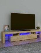 vidaXL ТВ шкаф с LED осветление дъб сонома 200x365x40 см