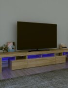 vidaXL ТВ шкаф с LED осветление дъб сонома 230x365x40 см