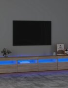 vidaXL ТВ шкаф с LED осветление дъб сонома 240x35x40 см