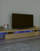 vidaXL ТВ шкаф с LED осветление дъб сонома 260x365x40 см