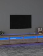 vidaXL ТВ шкаф с LED осветление дъб сонома 270x35x40 см