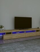 vidaXL ТВ шкаф с LED осветление дъб сонома 290x365x40 см