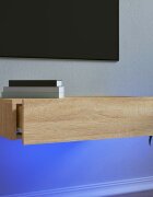 vidaXL ТВ шкаф с LED осветление дъб сонома 60x35x155 см