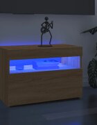 vidaXL ТВ шкаф с LED осветление дъб сонома 60x35x40 см