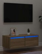 vidaXL ТВ шкаф с LED осветление дъб сонома 75x355x25 см