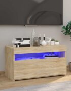 vidaXL ТВ шкаф с LED осветление дъб сонома 75x35x40 см