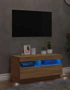vidaXL ТВ шкаф с LED осветление дъб сонома 80x35x40 см