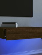 vidaXL ТВ шкаф с LED осветление кафяв дъб 60x35x155 см