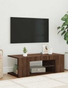 vidaXL ТВ шкаф с LED осветление кафяв дъб 90x39x30 см