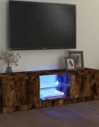 vidaXL ТВ шкаф с LED осветление опушен дъб 120x30x36 см