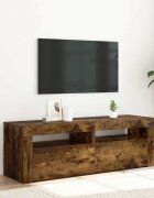 vidaXL ТВ шкаф с LED осветление опушен дъб 120x35x40 см