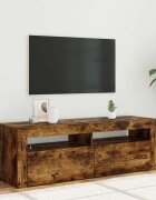 vidaXL ТВ шкаф с LED осветление опушен дъб 120x35x40 см