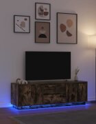 vidaXL ТВ шкаф с LED осветление опушен дъб 1605x41x50 см