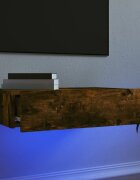 vidaXL ТВ шкаф с LED осветление опушен дъб 60x35x155 см